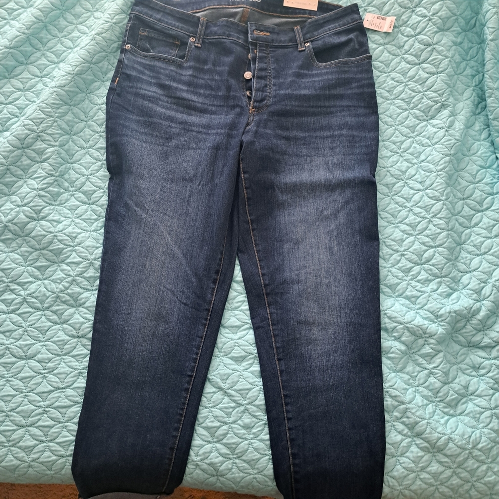 Maurice's dark wash cropped boyfriend